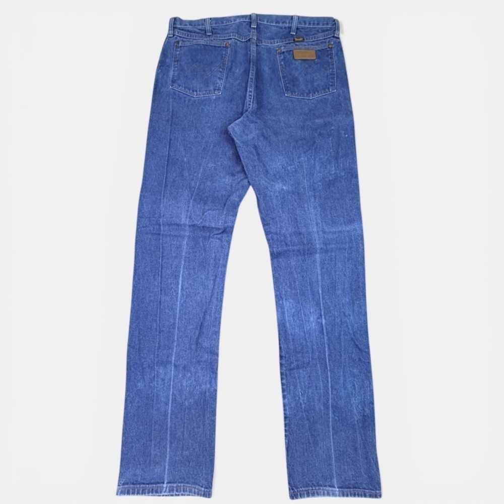 Vtg Wrangler Cowboy Cut Jean Mens Actual Fit 38x36 Blue Faded Denim Straight Leg - Picture 2 of 13